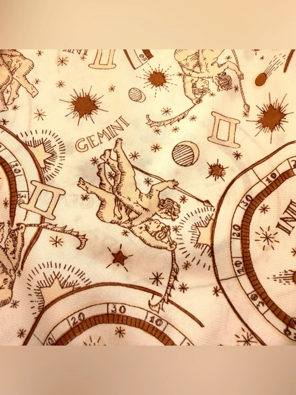 Vintage GEMINI NOVELTY PRINT Half Slip MCM Mini SKIRT 1950s 1960s XS Astrology - Picture 6 of 6